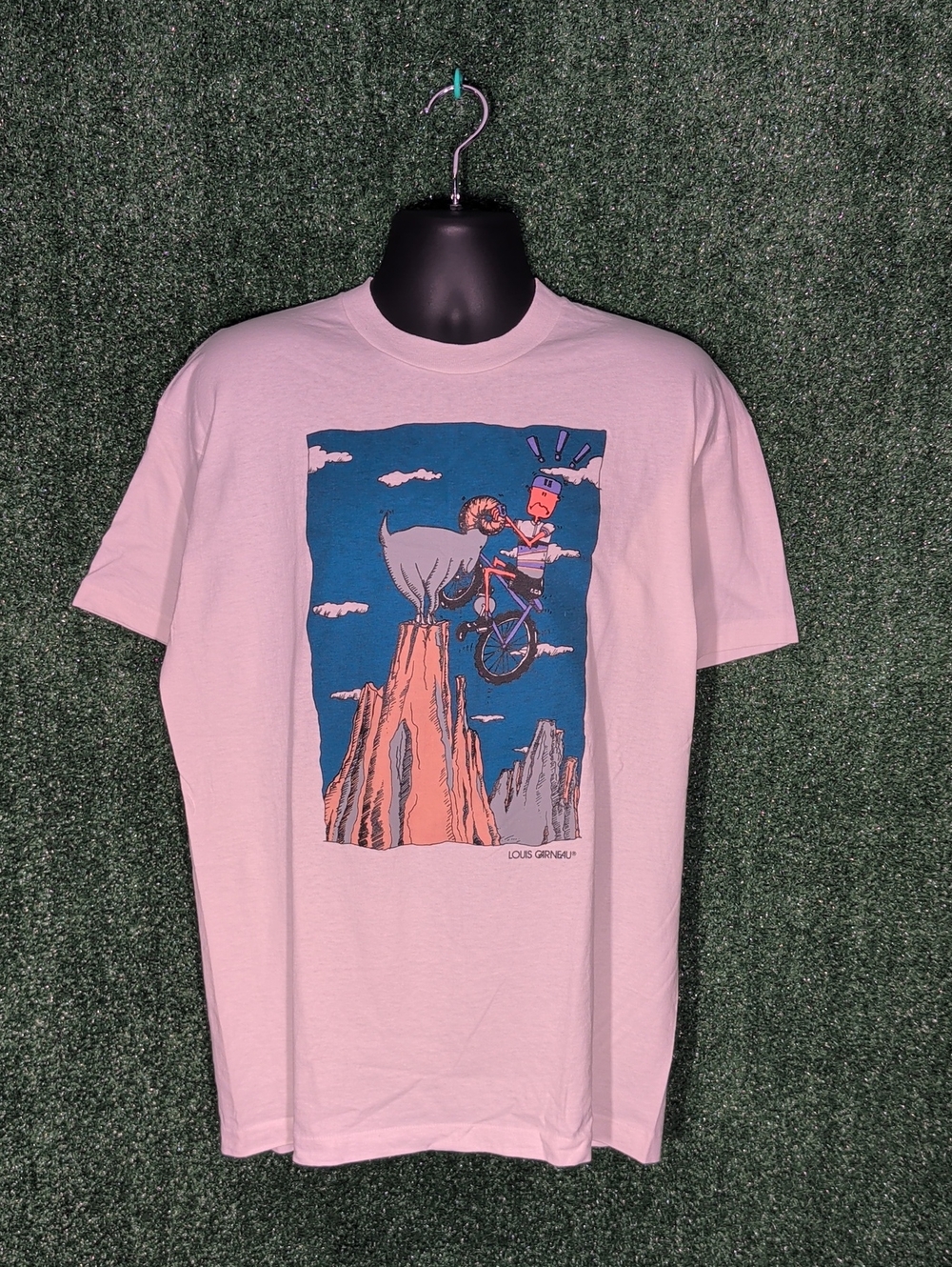 Vintage 90s Louis Garneau Cycling Bike T Shirt White Single Stitch Size XL